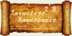 Kornelije Mandoković vizit kartica